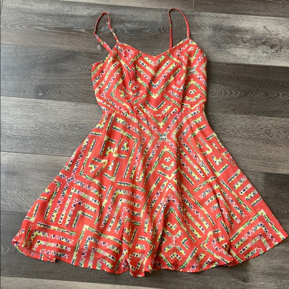 Salmon Orange Open Backed Sundress